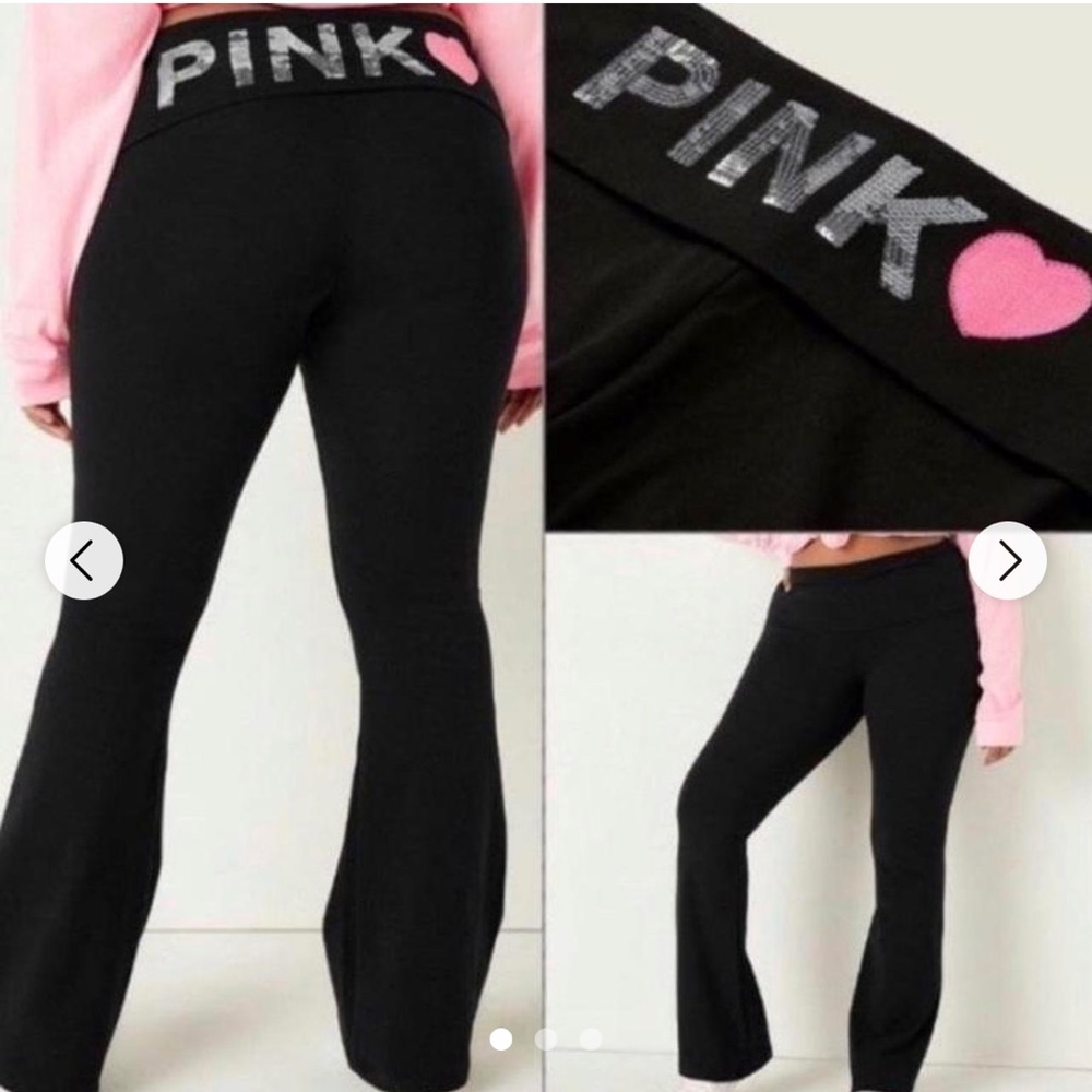 PINK flare leggings sequins